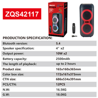 Haut-parleur Karaoké Portable Sans Fil ZQS42117 pour Enfants, Machine à Chanter avec Lumière RGB, Rechargeable par USB, Cadeau Idéal pour Fêtes à Domicile, Mini Lecteur de Musique