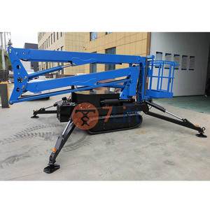 Cesta giratoria de 16m y 18m, plataforma elevadora de trabajo aérea eléctrica hidráulica, orugas ajustable, Araña, camioneta, camión, elevador de pluma - Product Image 4