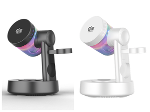 Base de Carga Inalámbrica Magnética <span class=keywords><strong>5</strong></span> en 1 de 25W con Puerto Tipo-C para Reloj, Auriculares y Altavoz con Luces RGB - Product Image 3
