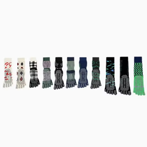 OEM Custom Logo Cotton 5 Toe Non Slip Silicone Indoor Fitness Yoga Pilates <b>Socks</b> Women Mid-Calf Sports High Quality - Product Image 6
