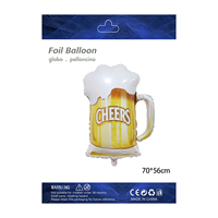 Ballons en aluminium exquis en forme de bouteilles de vin et grands verres à vin, pour décoration d'anniversaire et de chambre