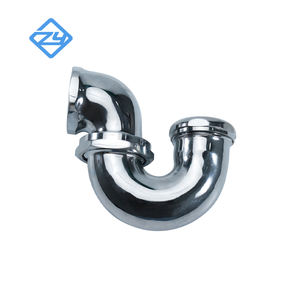 Commercial Bathroom LA Pattern Brass C.<strong>P</strong> <strong>Trap</strong> L/<strong>Cleanout</strong>-IPS for Tubular Drain - Product Image 6