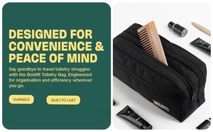 Borsa da Toilette Personalizzata per Viaggi Uomo e Donna, Organizer da Viaggio Spazioso, Astuccio Cosmetico Resistente per Kit da Toilette - Product Image 2