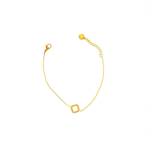 สร้อยข้อมือแบบโซ่เส้นเล็ก สแตนเลสสตีล 316L ชุบทอง PVD จี้ทรงสี่เหลี่ยม เครื่องประดับที่ทนทานและเป็นมิตรต่อสิ่งแวดล้อม - Product Image 2