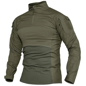 Oem Người Đàn Ông Của Dài Tay Áo Đứng Cổ Áo Chiến Thuậ<span class=keywords><strong>t</strong></span> Áo Sơ Mi Săn Bắn Đi Bộ Đường Dài Ripstop Top-Shirt Với 1/4 Dây Kéo Người Đàn Ông Của Áo Sơ Mi - Product Image 4