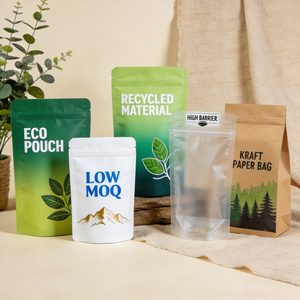 Sacs alimentaires personnalisés en PE mat transparent, refermables, écologiques et recyclables, à faible MOQ - Product Image 1