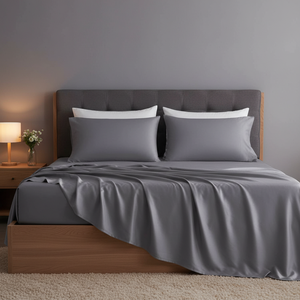 <strong>Light</strong> <strong>Grey</strong> Luxury <strong>Bedding</strong> Sheet Set Soft 100% Organic Bamboo <strong>Bedding</strong> - Product Image 1