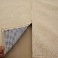 Tapis épais et chaud en flanelle kaki de 5,8 mètres carrés, couleur unie minimaliste, couverture de luxe légère à la française, spécial pour les tentes
