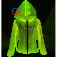 Veste à capuche pour homme en fibre optique LED lumineuse, fermeture éclair, vêtements d'automne