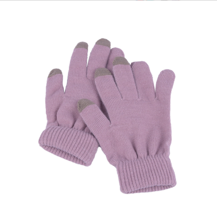 Фабричные зимние акриловые варежки для сенсорного экрана, жаккардовые акриловые вязаные перчатки