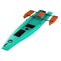 Bateau de pêche en caoutchouc rotomoulé en plastique épaissi, deux places, petit bateau de 4400 mm de longueur, modèle 8596, personnalisé en usine