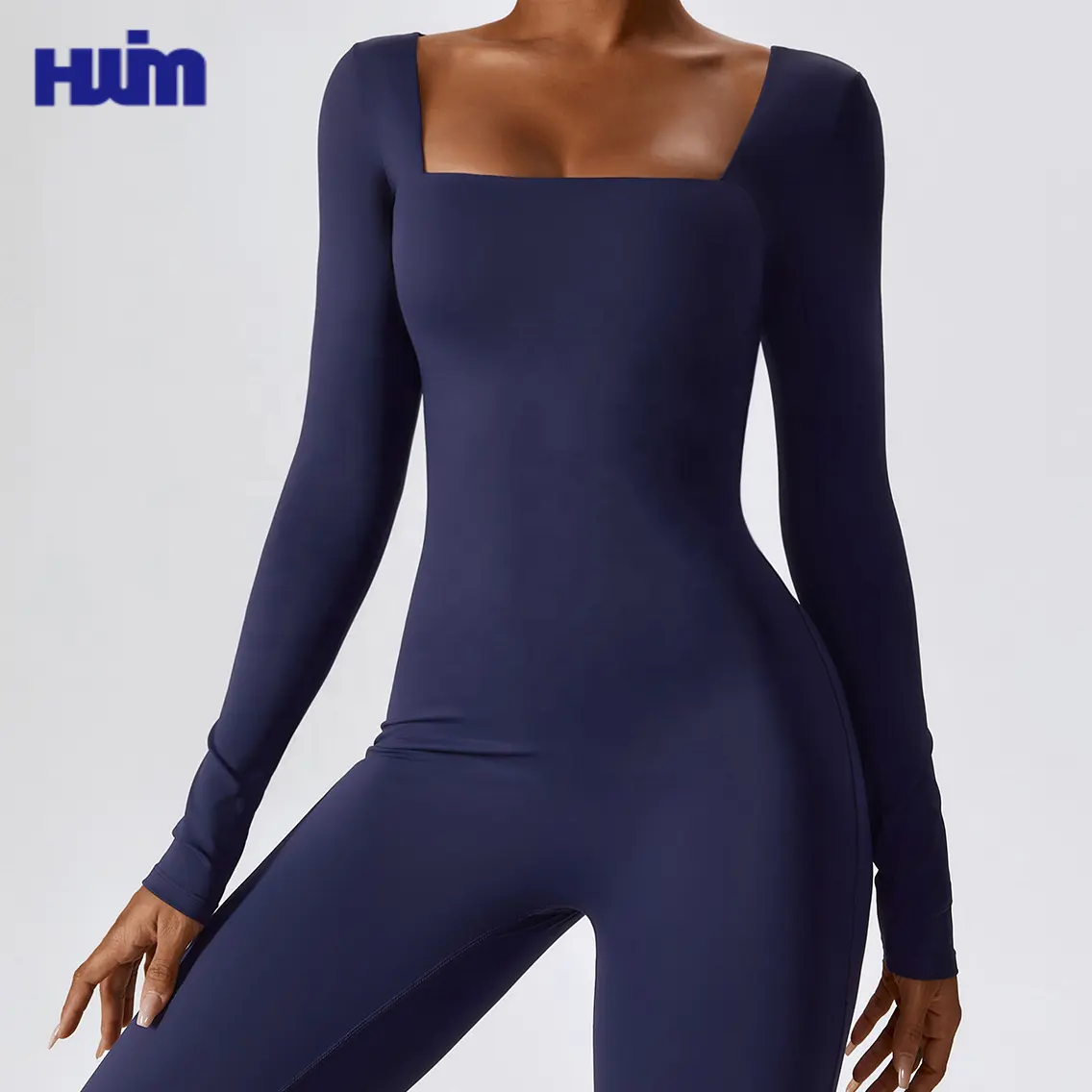 ODM OEM Venta al por mayor logotipo personalizado Yoga Outfit Girls One Piece Fitness Workout Winter Jumpsuit Mujeres Buttery Soft Long Sleeves Romper