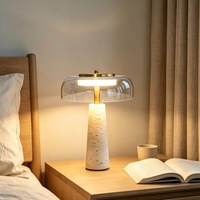 Lampe de table LED portable rechargeable de style Wabi-Sabi, design luxueux, commande tactile, fonction sans fil, travertin