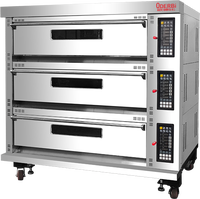 Boulangerie commerciale en acier inoxydable fil chauffant intelligent de haute qualité 3 étages 12 plateaux four de cuisson Machine durable et stable