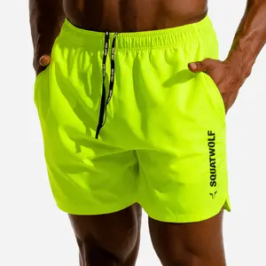 Pantalones cortos de gimnasio para hombre, Shorts de secado rápido con cordón, cintura elástica, estilo veraniego