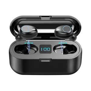 LED Power Display Smart Touch Earbuds 8D Stereo F9 True Wireless BT Mi Earbuds Headphone with Power Bank Charging case