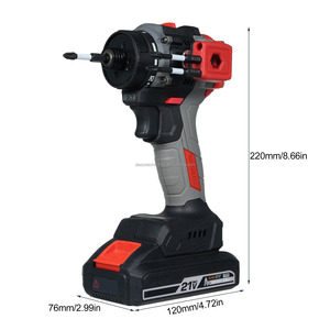 21V電動ドライバー2in1インパクトドライバーハンマーブラシレス充電式パワードライバーパワーインパクトドリル、バッテリー1個付き