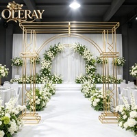 Arche de mariage classique carrée en métal blanc moderne pour la décoration de fête, marque OLERAY, design durable
