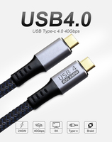 USBIF certificado PD 240W 40Gbps compatible con USB 4 con todas las funciones 240W Cable de carga rápida compatible con chaqueta de PVC para Monitor