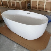 Vente en gros de baignoire autoportante en résine acrylique UPC pour salle de bain, baignoire profonde ovale pour adultes