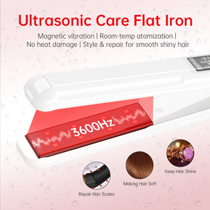 Lisseur à cheveux <span class=keywords><strong>en</strong></span> céramique électrique avec affichage de la température LCD, traitement infrarouge ultrasonique pour cheveux crépus et abîmés, utilisation hôtelière - Product Image 3