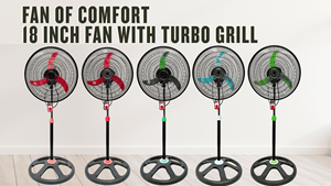 เตาย่างเทอร์โบ18นิ้วพัดลมฐานไฟฟ้าแบบแกว่งได้ใบพัดพลาสติก3ใบมีด110V ดีไซน์เฉพาะ - Product Image 2