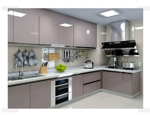 RTA Modern Designs High End Asequible Custom <span class=keywords><strong>Furniture</strong></span> Usado Pequeño Full White Armarios de cocina de melamina en forma de L de China - Product Image 3