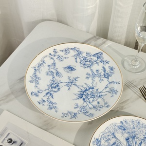 Dinner Plates <b>Dinnerware</b> Set Gold Royal Bone 4-pcs Set with Logo Country Ceramic Business Gifts Dinner Set - Product Image 5