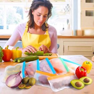 Sacs de conservation alimentaire réutilisables sans BPA, sacs plats pour congélateur pour viande, fruits, légumes, lavables au lave-vaisselle, sacs pour sandwichs et collations - Product Image 6
