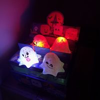 Jouet Squishy Fantôme d'Halloween Luminescent, à Remontée Lente, en Maltose Souple, Anti-Stress, Jouet Sensoriel, Boîte Mystère, Vente en Gros