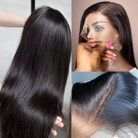 Perruques en cheveux humains péruviens de 30 pouces, vente en gros, perruques lisses HD Full Lace, perruques Lace Front en cheveux humains pour femmes noires