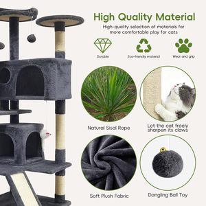 Premium Cat Tree with Climbing <b>Frame</b> & Felt Scratching Wall - Multi-Level Shelves for Indoor Cats - Product Image 3