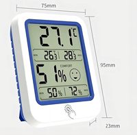 Termómetro Higrómetro Digital Compacto para Interiores y Exteriores Xiuda Modelo 159, Sonda Externa, Detector de Temperatura y Humedad Máxima y Mínima