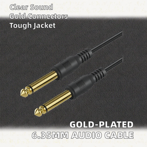 Câble de rallonge audio pour haut-parleur mono mâle à mâle 6.35 plaqué or personnalisé Ligne de microphone à réduction de bruit pour guitare - Product Image 2