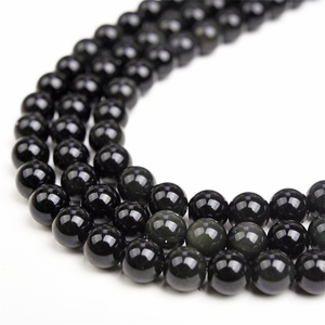 Black Obsidian Natural Stone <strong>Beads</strong> for Jewelry Making, Loose <strong>Beads</strong> <strong>Wholesale</strong> Custom or Bracelets, Fashion Necklaces - Product Image 4