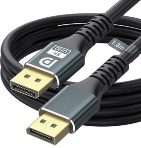 Cable DP 1.4 DFX Chapado en Oro, 1.8M, 8K 4K UHD, Cable de Video DisplayPort Flexible de PVC con Carcasa de Aluminio para Pantalla de Escritorio y <span class=keywords><strong>TV</strong></span> - Product Image 2