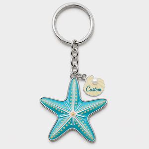 Llavero de Estrella de Mar Personalizado de Alta Calidad al por Mayor, Llaveros de Criaturas Marinas, Recuerdo Turístico Oceánico, Llavero Decorativo de Metal - Product Image 2