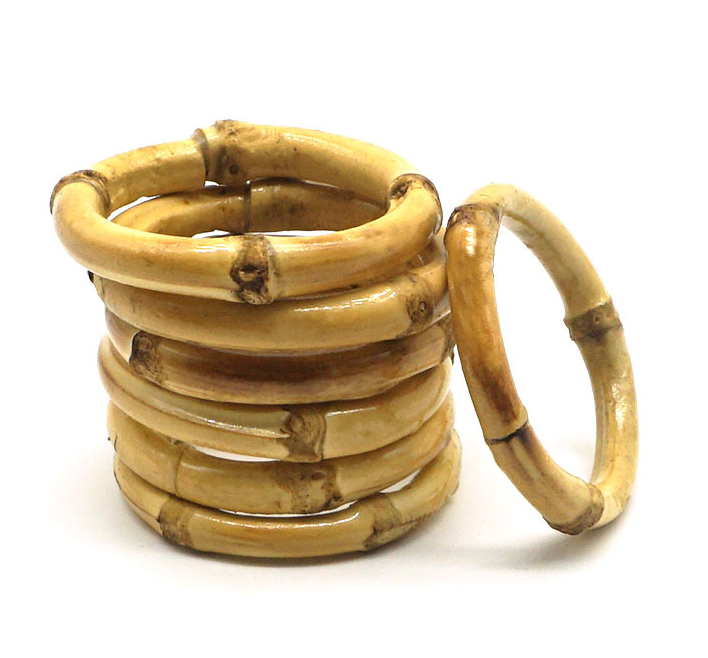 YDS 40 MM Natural Bamboo Finished Wood Circles Rings for Crafts Wooden Teething Ring