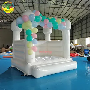 Thương Mại Inflatable Trắng Bounce House Trẻ Em Inflatable Đảng Jumping Castle Ngoài Trời Inflatable Wedding Bouncer Đối Với Tổ Chức Sự Kiện