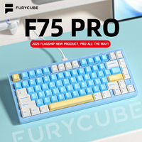 Teclado Mecánico para Juegos FURYCUBE CNC de Aluminio 75% con Interruptores HMX, Teclas PBT, Retroiluminación RGB, Hot Swap, Gasket y Controlador VIA