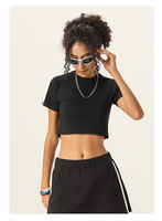 Ensemble haut court et jupe à rayures latérales pour femmes, tenue de sport de tennis en 2 pièces, logo personnalisé