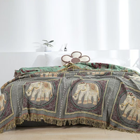 Couverture en gaze de coton douce à franges haute définition - Imprimé animalier style européen pour usage domestique toutes saisons