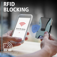Dompet Pria Aluminium Premium RFID untuk Promosi, Tempat Kartu Bisnis, Tempat Kartu