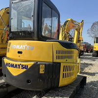 Excavatrice sur chenilles hydraulique japonaise KOMATSU PC55 d'occasion, 28,3 kW, 5,5 tonnes, pour la pose de pipelines et l'entretien routier