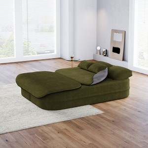 2-in-1 Foldable <b>Convertible</b> <b>Sofa</b> <b>Bed</b> Set Modern Corner Design Chenille Cover Durable Modular Eco-Friendly Apartment Hotel Use - Product Image 5