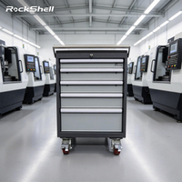 Armoire à outils industrielle robuste Rockshell à 5 tiroirs en acier laminé à froid, chariot de rangement modulaire, capacité de 100-200 kg/tiroir, garantie de 3 ans