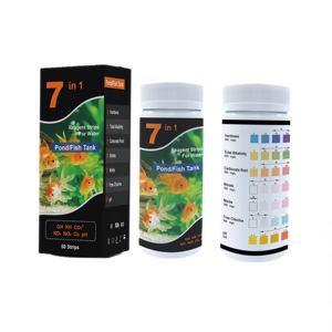 Bandelettes de <span class=keywords><strong>test</strong></span> d'aquarium 7 en 1, 100 bandelettes <span class=keywords><strong>Test</strong></span> de qualité de l'eau de réservoir de poissons Kit de <span class=keywords><strong>test</strong></span> d'eau salée d'eau douce - Product Image 1