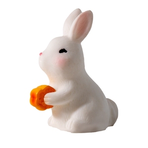 Ornements paysagers, gâteaux de lune en jade en forme de lapin, mini-artisanat en résine de dessins animés d'animaux mignons, petits objets pour le Festival de la Mi-Automne - Product Image 5
