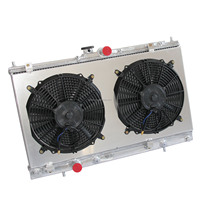 Radiateur entièrement en aluminium avec cache-ventilateur pour Mitsubishi Lancer Evolution 6 2.0L 2.4L 2002-2007 - Pièce auto