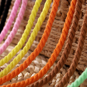 Lacets personnalisés en coton pur torsadé de 6 mm pour baskets robustes, lacets ronds tressés épais avec embouts en plastique - Product Image 2